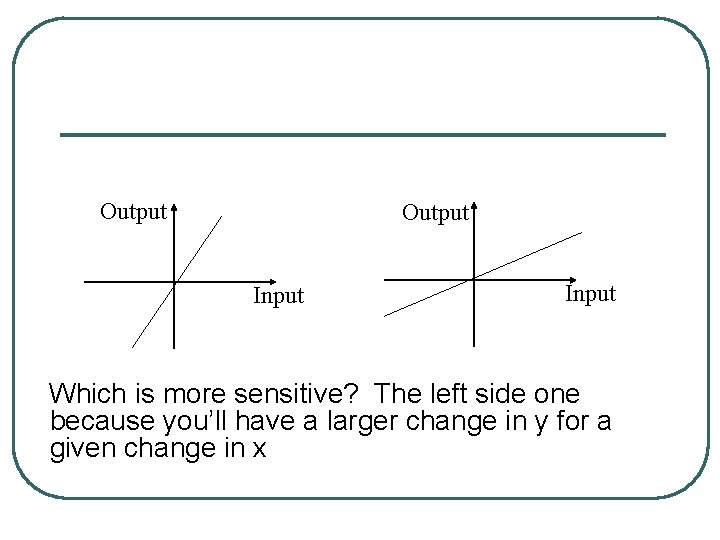 Output Input Which is more sensitive? The left side one because you’ll have a Output Input Which is more sensitive? The left side one because you’ll have a