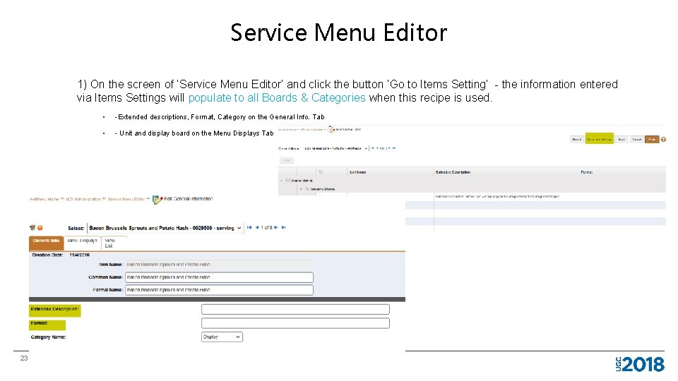 Service Menu Editor 1) On the screen of ‘Service Menu Editor’ and click the