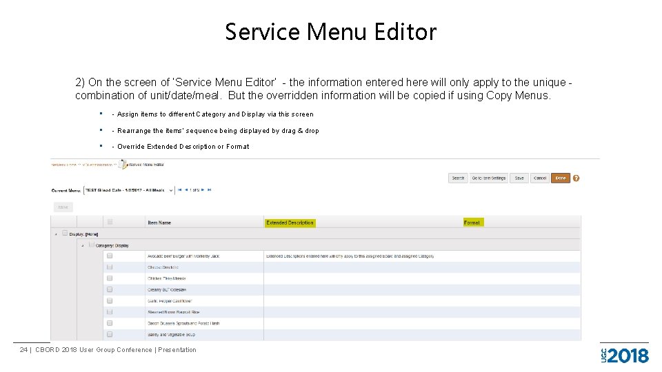 Service Menu Editor 2) On the screen of ‘Service Menu Editor’ - the information