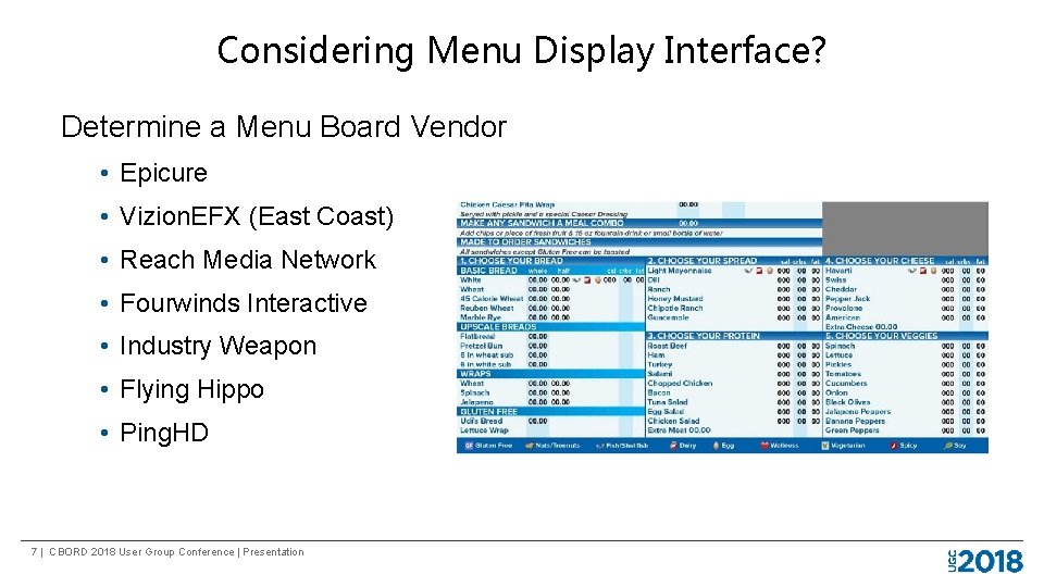 Considering Menu Display Interface? Determine a Menu Board Vendor • Epicure • Vizion. EFX