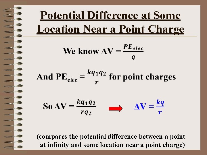 Potential Difference at Some Location Near a Point Charge (compares the potential difference between