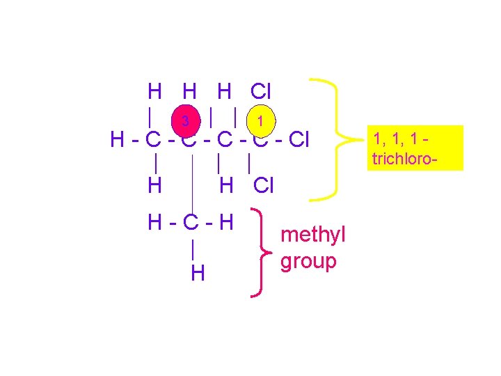 H H H Cl | |3 | | 1 H - C - C