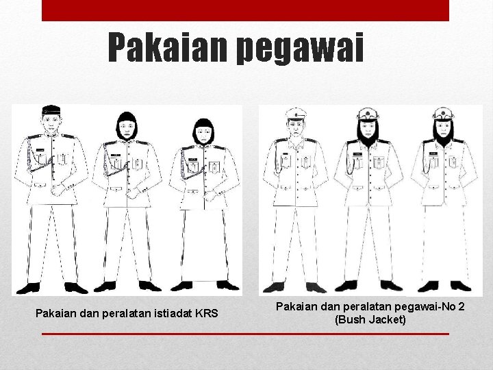 Pakaian pegawai Pakaian dan peralatan istiadat KRS Pakaian dan peralatan pegawai-No 2 (Bush Jacket)