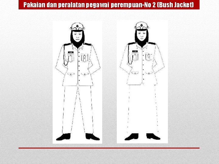 Pakaian dan peralatan pegawai perempuan-No 2 (Bush Jacket) 