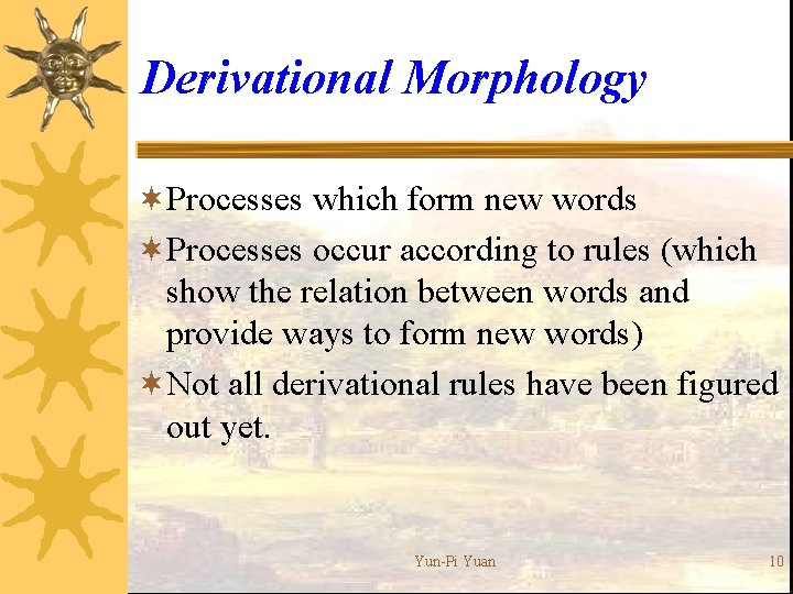 Derivational Morphology ¬Processes which form new words ¬Processes occur according to rules (which show