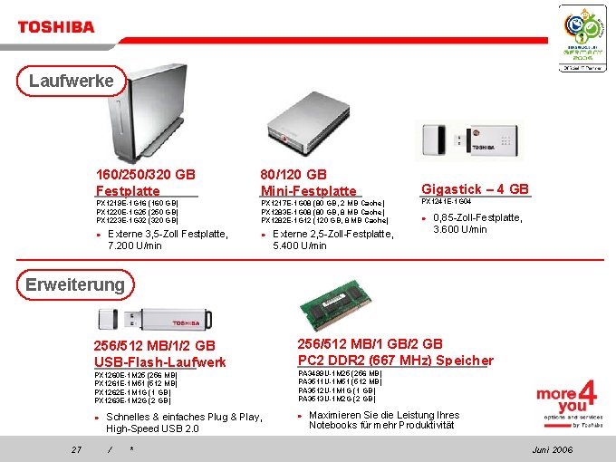 Laufwerke 160/250/320 GB Festplatte 80/120 GB Mini-Festplatte Gigastick – 4 GB PX 1219 E-1
