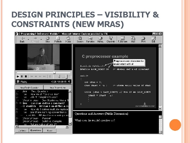 DESIGN PRINCIPLES – VISIBILITY & CONSTRAINTS (NEW MRAS) DESIGN PRINCIPLES – VISIBILITY & CONSTRAINTS (NEW MRAS)