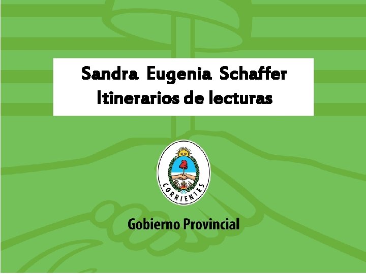 Sandra Eugenia Schaffer Itinerarios de lecturas 
