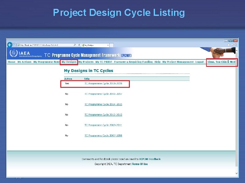 Project Design Cycle Listing 5/6/2009 