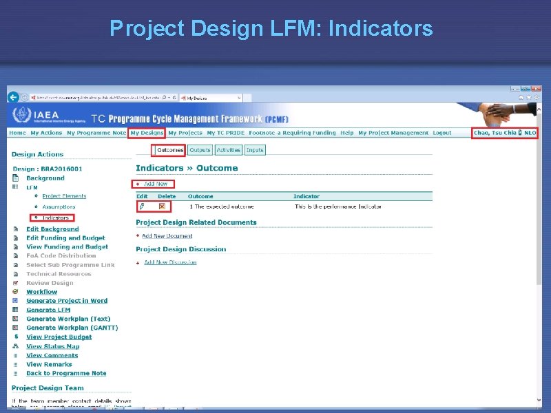 Project Design LFM: Indicators 