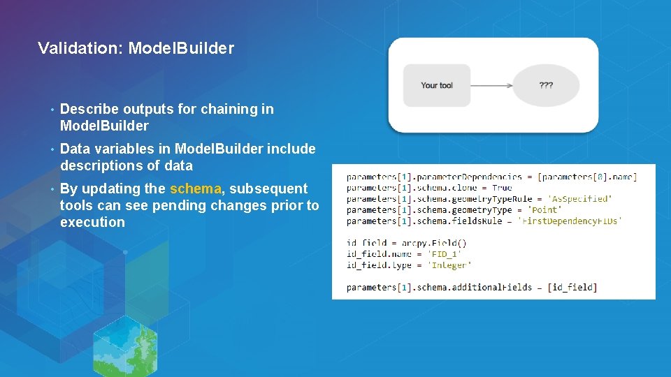 Validation: Model. Builder • Describe outputs for chaining in Model. Builder • Data variables