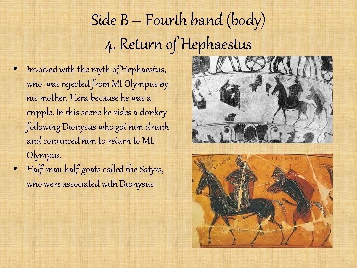 Side B – Fourth band (body) 4. Return of Hephaestus • Involved with the