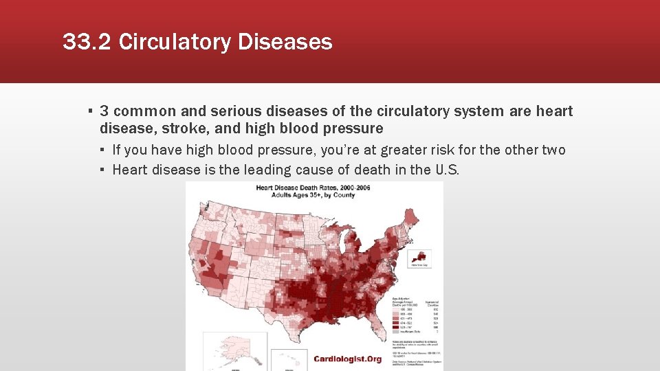 33. 2 Circulatory Diseases ▪ 3 common and serious diseases of the circulatory system