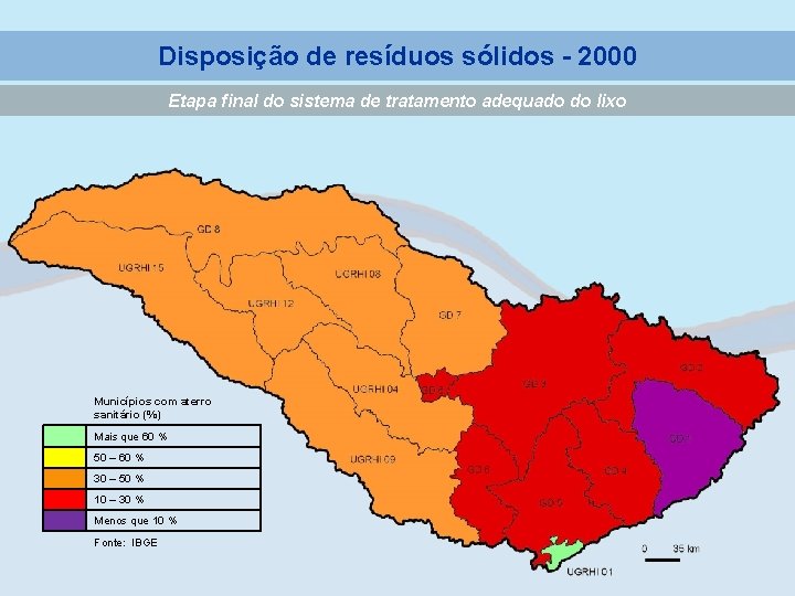 Disposição de resíduos sólidos - 2000 Etapa final do sistema de tratamento adequado do