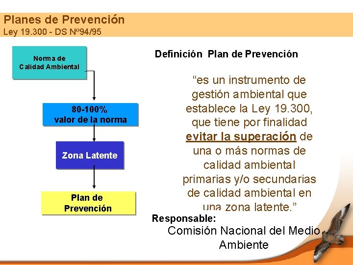 Planes de Prevención Ley 19. 300 - DS Nº 94/95 Norma de Calidad Ambiental