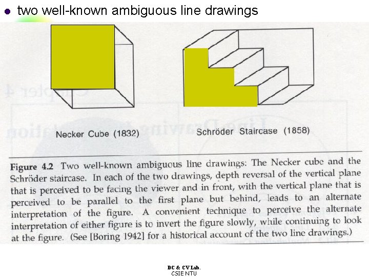 l two well-known ambiguous line drawings DC & CV Lab. CSIE NTU 