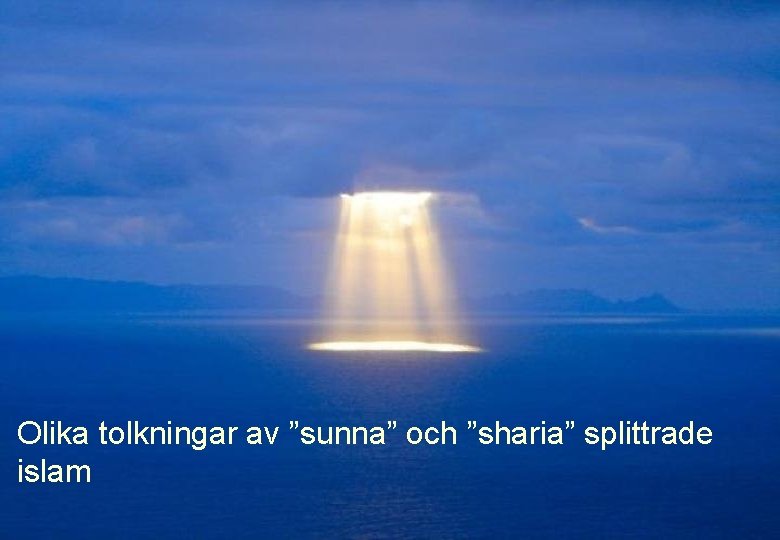Olika tolkningar av ”sunna” och ”sharia” splittrade islam 