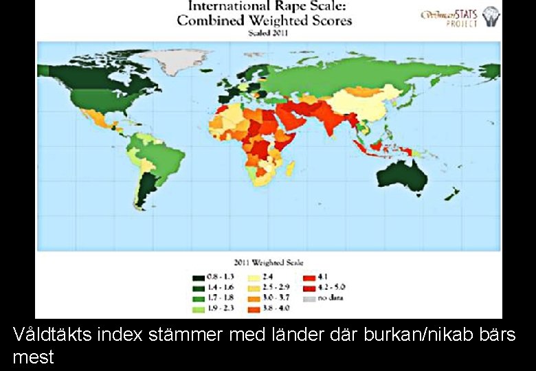 Våldtäkts index stämmer med länder där burkan/nikab bärs mest 