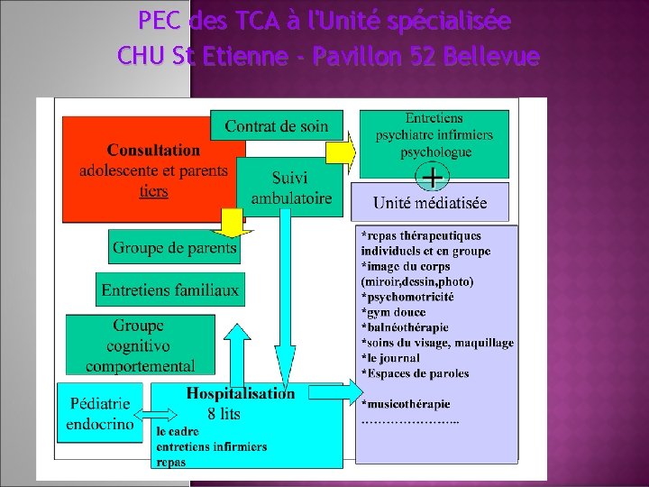 PEC des TCA à l'Unité spécialisée CHU St Etienne - Pavillon 52 Bellevue 