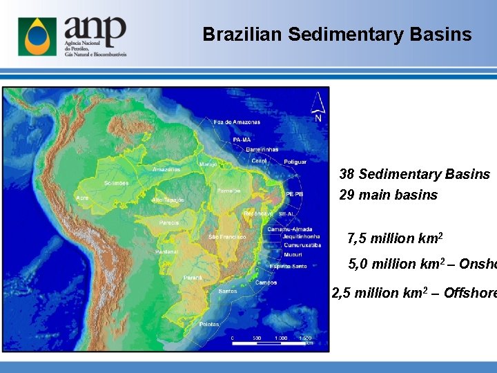 Brazilian Sedimentary Basins 38 Sedimentary Basins 29 main basins 7, 5 million km 2