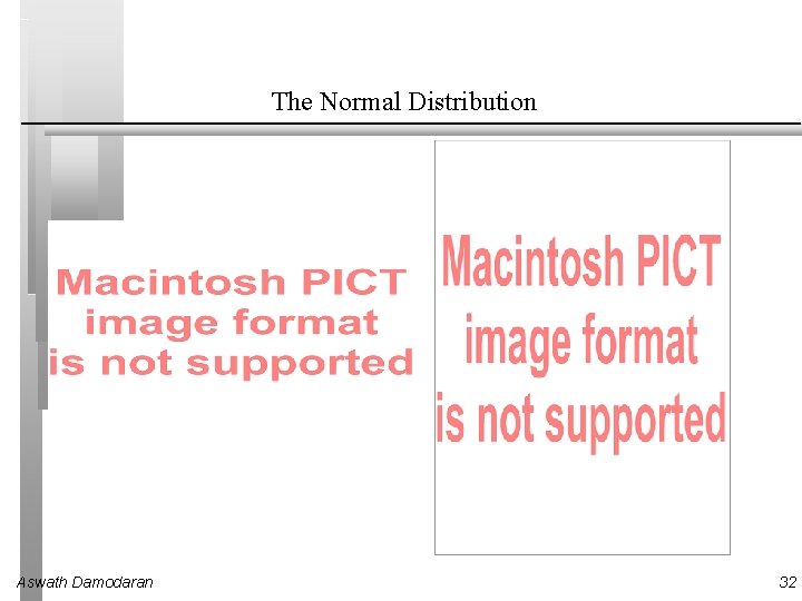 The Normal Distribution Aswath Damodaran 32 