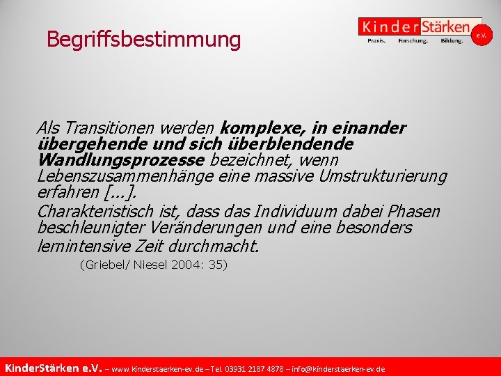 Begriffsbestimmung Als Transitionen werden komplexe, in einander übergehende und sich überblendende Wandlungsprozesse bezeichnet, wenn