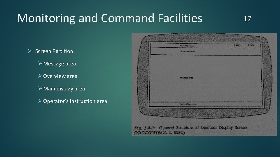 Monitoring and Command Facilities Ø Message area Ø Overview area Ø Main display area