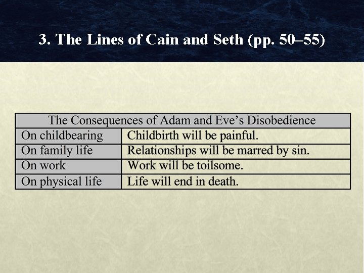 3. The Lines of Cain and Seth (pp. 50– 55) 
