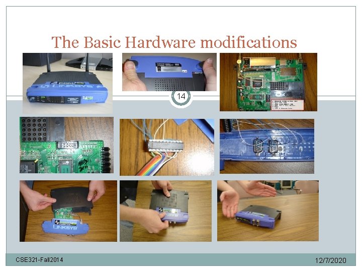 The Basic Hardware modifications 14 CSE 321 -Fall 2014 12/7/2020 