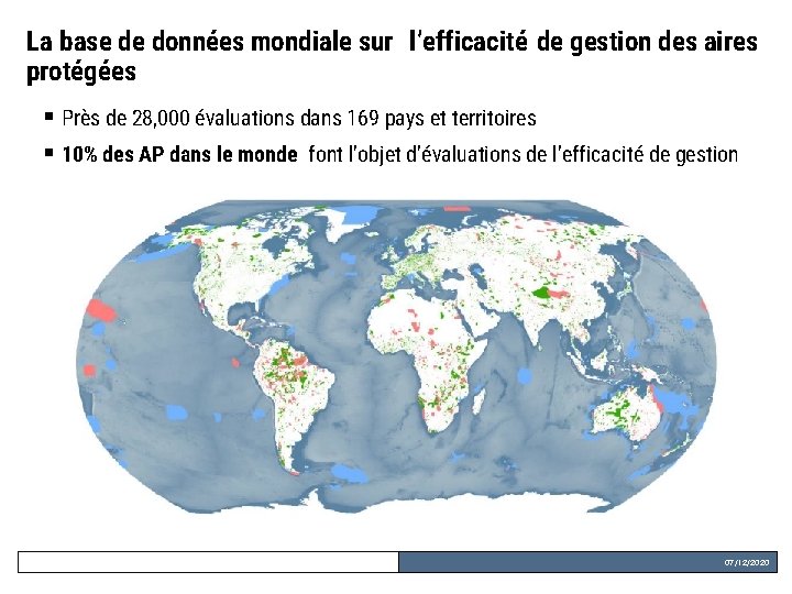 La base de données mondiale sur l’efficacité de gestion des aires protégées § Près