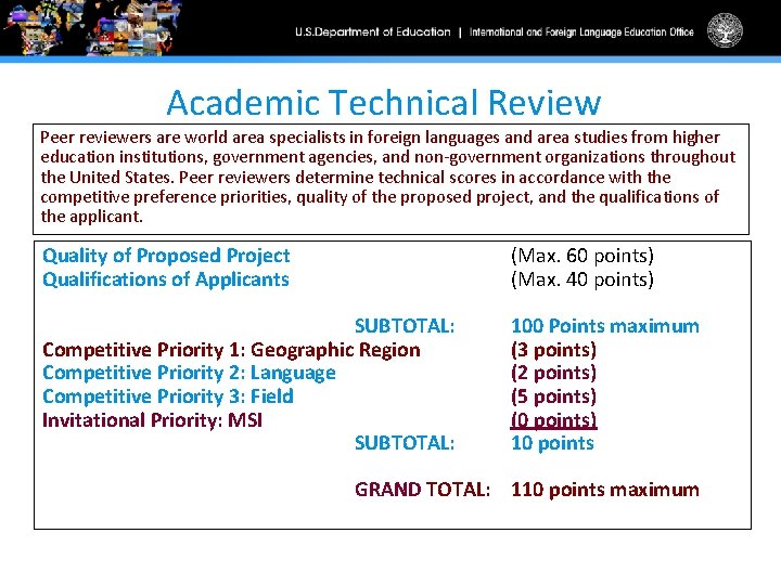 Academic Technical Review Peer reviewers are world area specialists in foreign languages and area