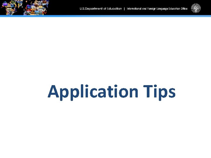 Application Tips 