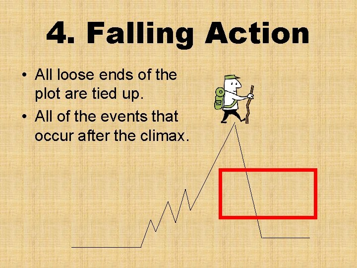 4. Falling Action • All loose ends of the plot are tied up. •