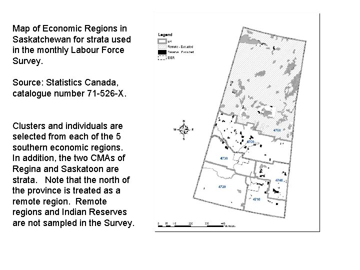 Map of Economic Regions in Saskatchewan for strata used in the monthly Labour Force