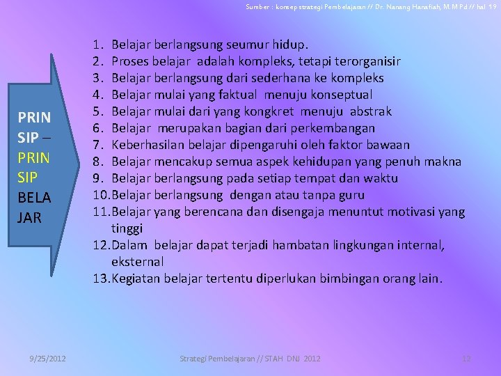 Sumber : konsep strategi Pembelajaran // Dr. Nanang Hanafiah, M. M Pd // hal Sumber : konsep strategi Pembelajaran // Dr. Nanang Hanafiah, M. M Pd // hal
