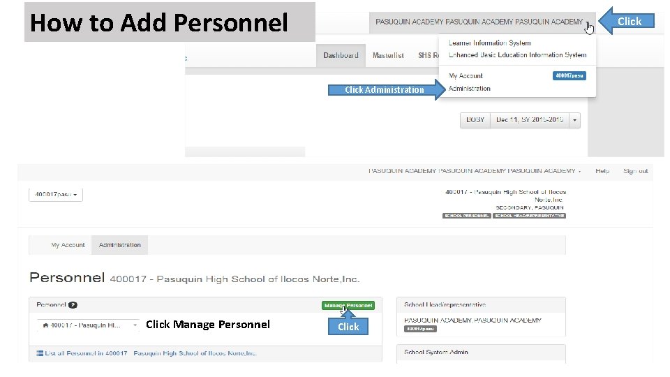 How to Add Personnel Click Administration Click Manage Personnel Click 