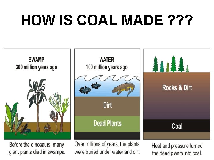 HOW IS COAL MADE ? ? ? 