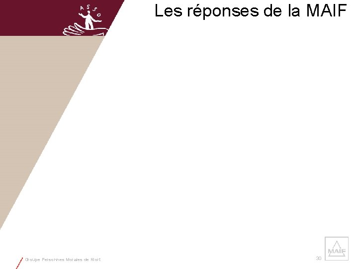 Les réponses de la MAIF Groupe Personnes Morales de Niort 30 