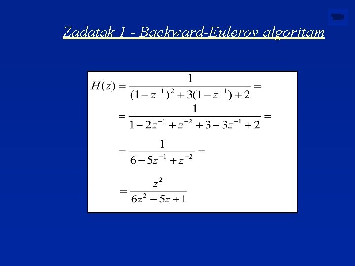 Zadatak 1 - Backward-Eulerov algoritam 