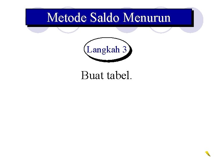 Metode Saldo Menurun Langkah 3 Buat tabel. 