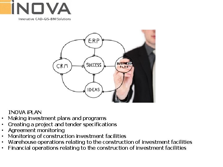 • • • INOVA i. PLAN Making investment plans and programs Creating a