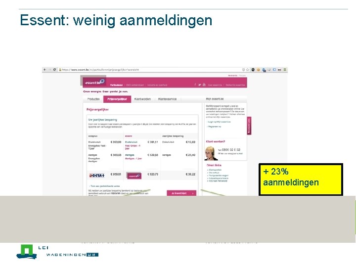 Essent: weinig aanmeldingen + 23% aanmeldingen Als u nu overstapt, bespaart u jaarlijks 38,
