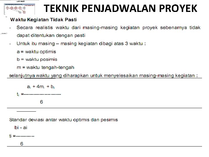 TEKNIK PENJADWALAN PROYEK TEKNIK PENJADWALAN PROYEK