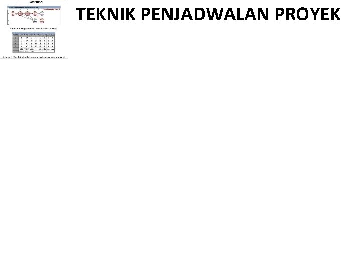 TEKNIK PENJADWALAN PROYEK TEKNIK PENJADWALAN PROYEK