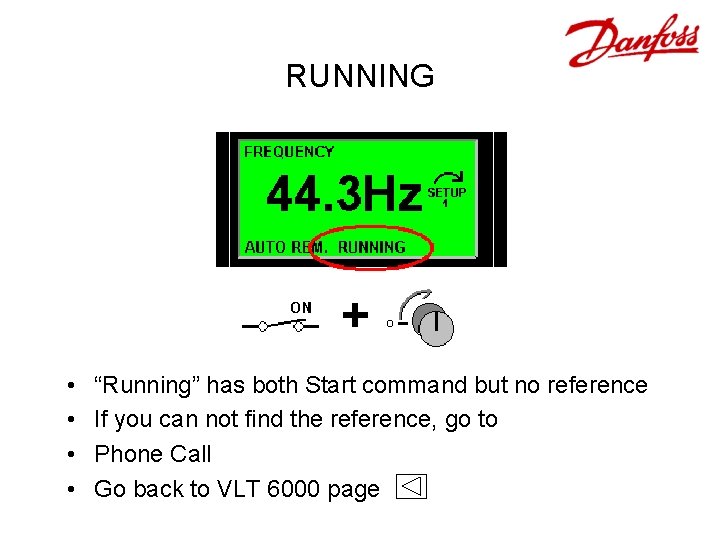 RUNNING • • “Running” has both Start command but no reference If you can