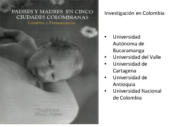 Investigación en Colombia • • • Universidad Autónoma de Bucaramanga Universidad del Valle Universidad