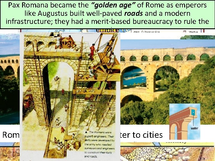 Pax Romana became the “golden age” of Rome as emperors like Augustus built well-paved