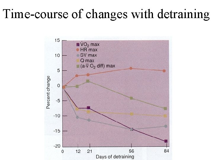 Time-course of changes with detraining 