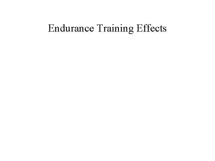 Endurance Training Effects 