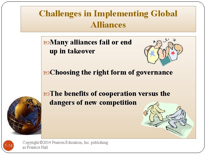 Challenges in Implementing Global Alliances Many alliances fail or end up in takeover Choosing